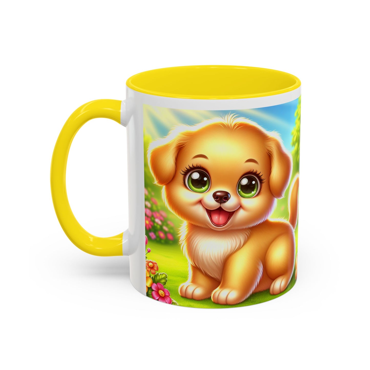 Cute Puppy Accent Coffee Mug - 11 & 15oz Ceramic Drinkware for Dog Lovers